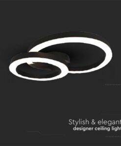 Alternative view of Plafoniera Lampadario LED 20W 2130LM Design Moderno a due Anelli 450X105mm Colore Nero 3000K SKU-7000
