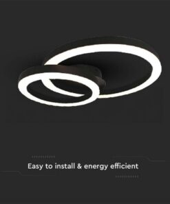 Plafoniera Lampadario LED 20W 2130LM Design Moderno a due Anelli 450X105mm Colore Nero 3000K SKU-7000