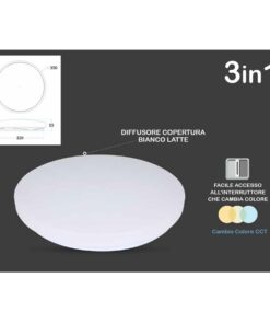 Alternative view of Plafoniera A Led Da Soffitto CCT Rotondo 24W D350mm Cambia Colore 3 in 1 3000K 4000K 6400K SKU-217607