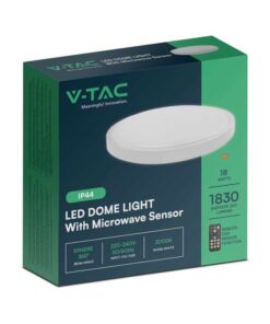 Alternative view of Plafoniera Led Da Soffitto Rotonda 18W 1830 Lumen con Telecomando e Sensore di Movimento a Microonde Luce Bianca 4000K IP44 SKU-76601