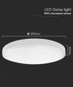 Plafoniera Led Da Soffitto Rotonda 18W 1830 Lumen con Telecomando e Sensore di Movimento a Microonde Luce Bianca 4000K IP44 SKU-76601