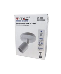 Alternative view of Plafoniera Portafaretto GU10 Testa Singola Rotondo Orientabile Montaggio a Plafone Colore Bianco SKU-7980