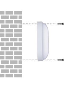Plafoniera Led Lampada Da Parete Soffitto IP54 Ovale 12W 1155LM 3000K Bulkhead Per Condominio 199X97X47mm