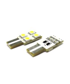 Lampada Led T10 W5W 4 Smd 5050 No Polarita Bianco 12V Luci Targa Portiere