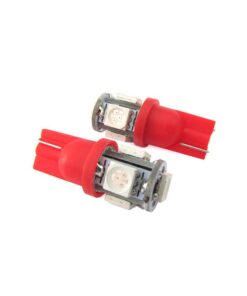 Lampada Led T10 W5W 5 Smd 5050 Colore Rosso Luci Di Posizione 12V