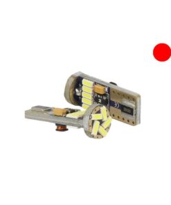 Lampadina Led Canbus T10 W5W 15 Smd 4014 Rosso No Errore Check Luci 12V Senza Polarita