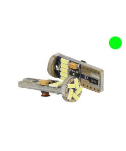Lampadina Led Canbus T10 W5W 15 Smd 4014 Verde No Errore Check Luci 12V Senza Polarita