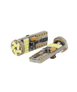 Lampadina Led Canbus T10 W5W 15 Smd 4014 Bianco No Errore Check Luci 12V Senza Polarità