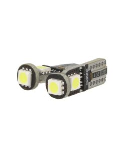 Lampada Led Canbus T10 W5W 3 Smd 5050 Bianco 12V No Polarità No Errore Luci Posizione Fiat Grande Punto Nuova Panda