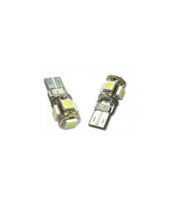 Lampada Led Canbus T10 W5W 5 Smd Bianco No Errore 12V Luci di Posizione Con Resistenza