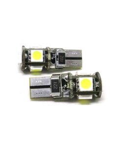 Lampada Led Canbus T10 W5W 5 Smd Bianco No Errore 12V Luci di Posizione Con Resistenza