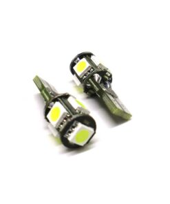 Lampada Led Canbus T10 W5W 5 Smd Bianco No Errore 12V Luci di Posizione Con Resistenza