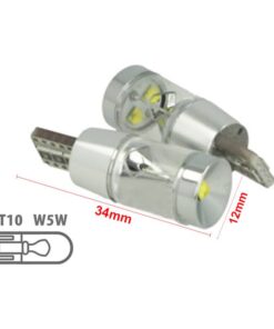 Lampada Led T10 W5W 12V 9W Canbus Pro 3 Cree XBD Da 3W Con Cono Riflettore Bianco No Errore