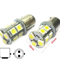 2 Lampade LED Barca BA15D B15D Bianco Freddo 12V 24V 3W No Polarità 13 SMD 5050 G18