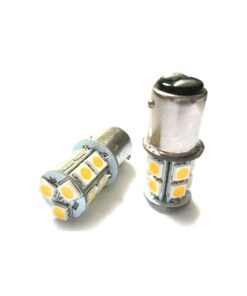 2 Lampade LED Barca BA15D B15D Bianco Freddo 12V 24V 3W No Polarità 13 SMD 5050 G18