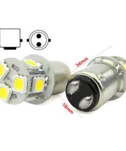 2x Lampade LED Nautica BA15D B15D 12V 24V 2W Piedi Dritti Bianco Freddo G18