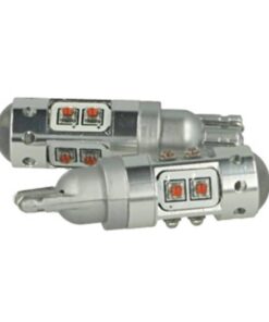 Lampada Led T10 T15 WY16W 12V 50W Arancione 10 Smd Cree Con Lente Per Freccia