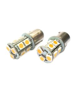 2 Lampade LED Barca BAY15D Bianco Caldo 12V 24V 3W No Polarità 13 SMD 5050 G18,5