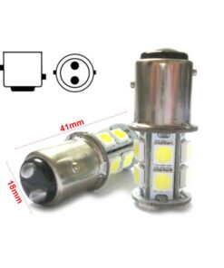 2 Lampade Led Barca Nautica BAY15D Bianco Freddo 12V 24V 3W No Polarita 13 Smd 5050 G18,5