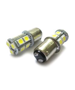 2 Lampade Led Barca Nautica BAY15D Bianco Freddo 12V 24V 3W No Polarita 13 Smd 5050 G18,5