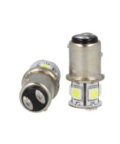 2 Lampade LED Barca BAY15D Bianco Freddo 12V 24V 2W No Polarità 7 SMD 5050 G18,5