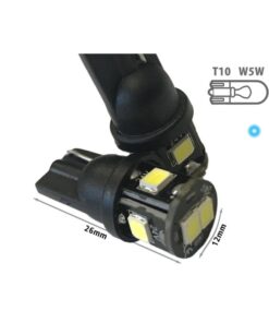 24V Lampada LED T10 W5W Bianco Freddo con 6 SMD 2835 360° No Polarità Durata Garantita