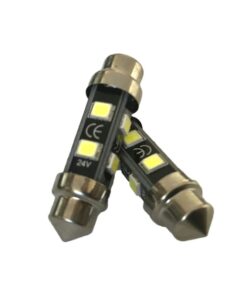24V Lampada LED Siluro T11 C5W 36mm 8 SMD 2835 No Polarità 360° Bianco Freddo Durata Garantita
