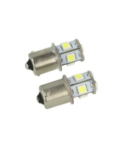 Lampada LED Canbus 24V BA15S G18,5 R5W Bianco 8 SMD 5050 Camion Bus Barca