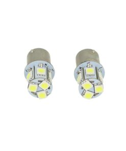 2 Lampade LED Canbus BA15S G18,5 R5W Rosso 24V 8 SMD 5050 Piedi Dritti Camion Bus Barca