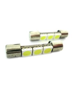 Lampadina Led Micro Siluro 12V T11 28mm 3 Smd 5050 Bianco Per Luci Di Cortesia Nel Parasole