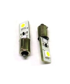 Lampada Led Canbus BAX9S H6W 2 Smd No Errore Piedi Storti 12V Luci Posizione Con Resistenza