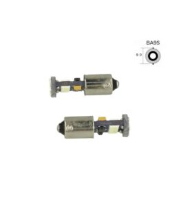 Lampadina Led Canbus T4W BA9S Piedi Dritti 15 Smd 4014 Bianco No Errore Check Luci 12V Senza Polarita