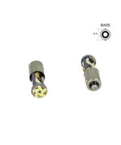 Lampadina Led Canbus T4W BA9S Piedi Dritti 15 Smd 4014 Bianco No Errore Check Luci 12V Senza Polarita