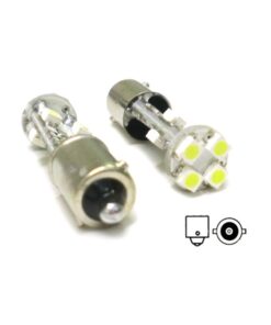 Lampada Led Canbus BA9S T4W 8 Smd No Errore Piedi Diritti 12V Con Resistenza