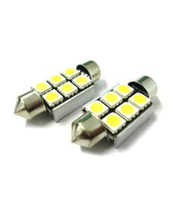 Lampadina Led Siluro Canbus T11 C5W 36mm 6 SMD 5050 12V Luci Targa Con Dissipatore