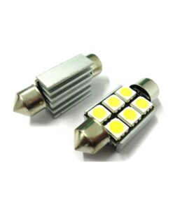 Alternative view of Lampadina Led Siluro Canbus T11 C5W 36mm 6 SMD 5050 12V Luci Targa Con Dissipatore