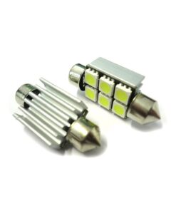 Lampadina Led Siluro Canbus T11 C5W 36mm 6 SMD 5050 12V Luci Targa Con Dissipatore