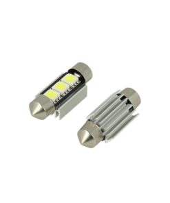24V Lampada LED Siluro Canbus T11 C5W 36mm 3 SMD 5050 Bianco con Dissipatore Alluminio per Camion Bus Barca