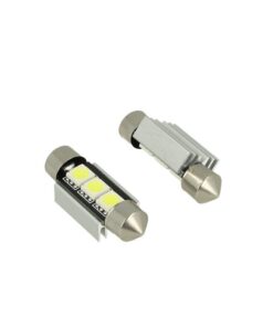 24V Lampada LED Siluro Canbus T11 C5W 36mm 3 SMD 5050 Bianco con Dissipatore Alluminio per Camion Bus Barca