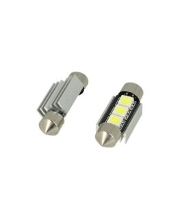 24V Lampada LED Siluro Canbus T11 C5W 36mm 3 SMD 5050 Giallo Arancione con Dissipatore Alluminio per Camion Bus Barca