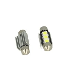 Alternative view of 24V Lampada LED Siluro Canbus T11 C5W 36mm 3 SMD 5050 Verde con Dissipatore Alluminio per Camion Bus Barca