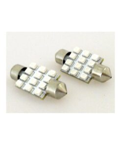 Lampada Led Siluro T11 C5W 37mm 12 Smd Colore Blue 12V Luci Targa e Lettura