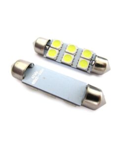 Lampada Led Siluro T11 C5W 41mm 6 Smd 5050 Bianco Ghiaccio 12V Luci Targa