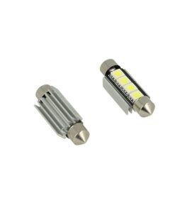 24V Lampada LED Siluro Canbus T11 C5W 42mm 4 SMD 5050 Verde con Dissipatore Alluminio per Camion Bus Barca