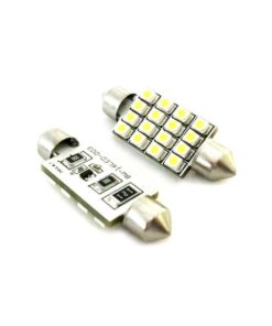 Lampada Led Siluro Canbus No Errore T11 C5W 43mm 16 SMD Luci Targa Abitacolo 12V Bianco