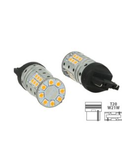 Lampada Led T20 W21W WY21W 7440 Canbus 12V 25W Reale Arancione Per Frecce No Errore 32 Smd 3030