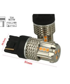 Lampada Led 7740 T20 WY21W 12V 45W No Polarita Arancione Super Potente Frecce