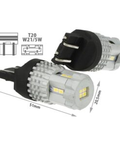 Lampada Led T20 7443 W21/5W 12 Smd 3020 Bianco Super Luminoso Luci Diurne Opel Insignia Peugeot 208 Toyota Yaris Suzuki Celerio
