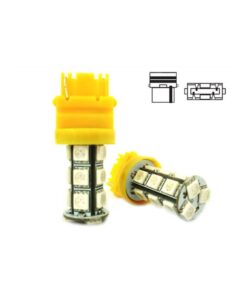 Lampada Led T25 3156 P27W 18 Smd 5050 Arancione 12V Auto W2.5x16d