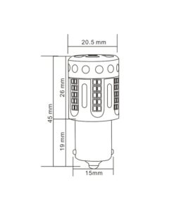 Alternative view of Lampada Led 1156 BA15S P21W 100% Canbus 12V 21W Effettiva Bianco 6000K Piedi Dritti Con Ventola In Testa